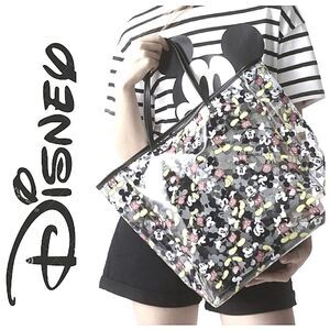 Disney Many Faces Of Mickey Mouse Transparent Tote Bag